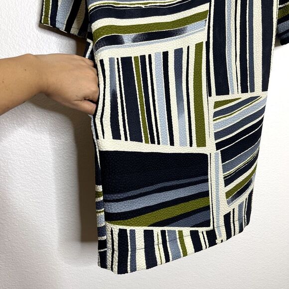 Anthropologie Weston Dress XXS Shift Tunic Geometric Print Imagist Texture Artsy - Picture 6 of 9